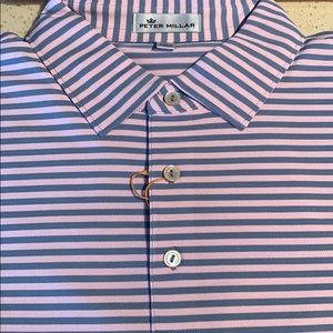 Peter Millar Men’s Pencil Stripe Mesh Polo